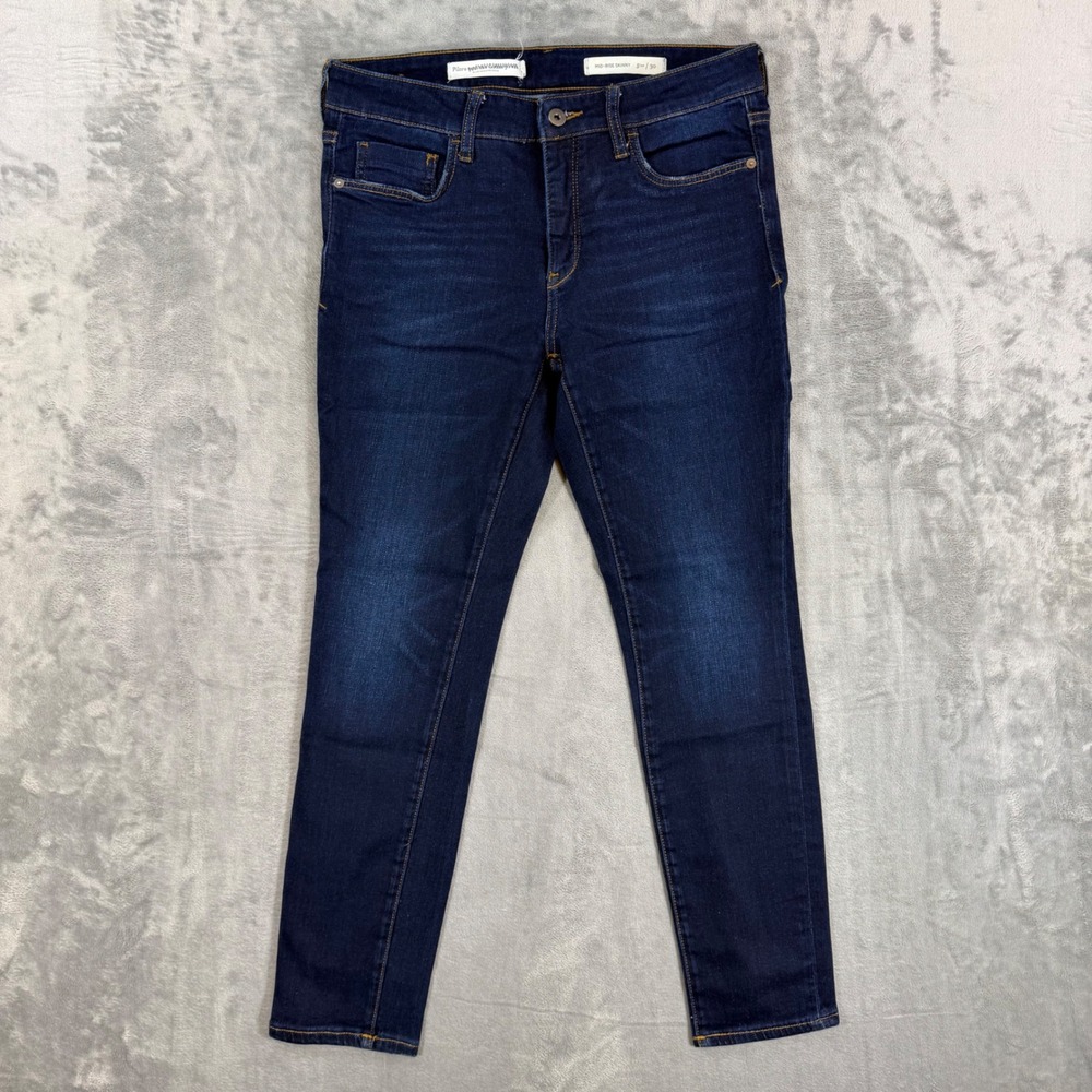 Pilcro and the Letterpress Mid Rise Skinny Jeans Women's Size 30 Dark Blue Pants
